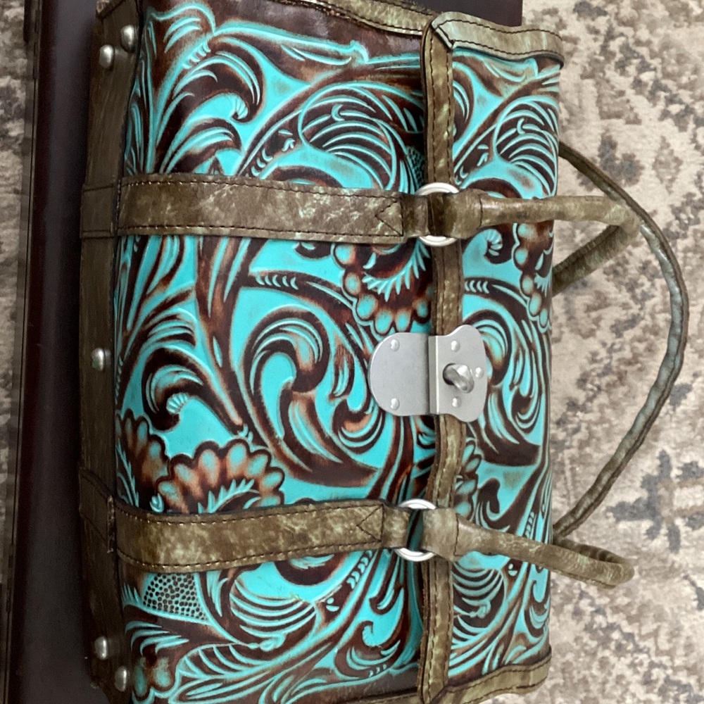 Beautiful Patricia Nash Western purse, hand tooled front and top.
